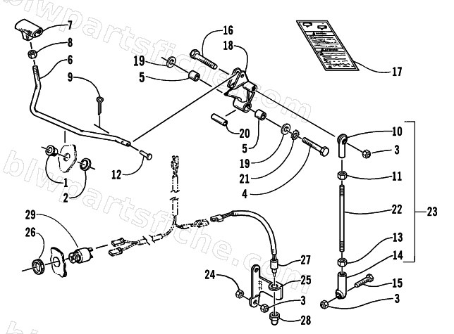 REVERSE SHIFT LEVER ASSEMBLY diagram