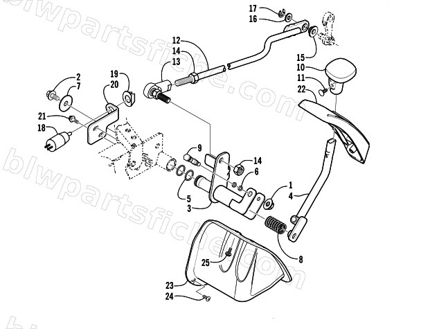REVERSE SHIFT LEVER ASSEMBLY diagram