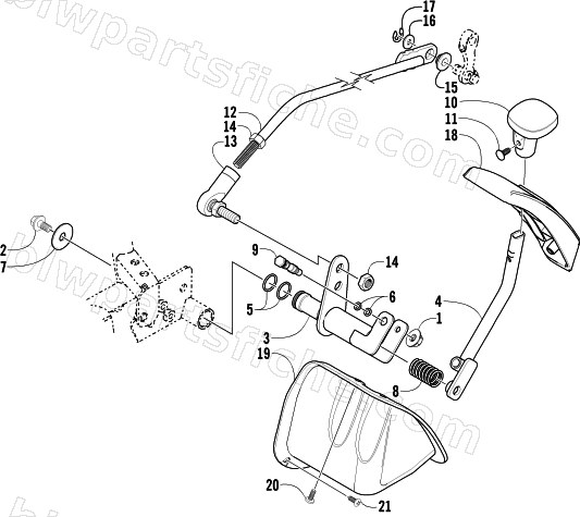 REVERSE SHIFT LEVER ASSEMBLY diagram