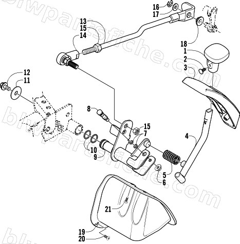 REVERSE SHIFT LEVER ASSEMBLY diagram