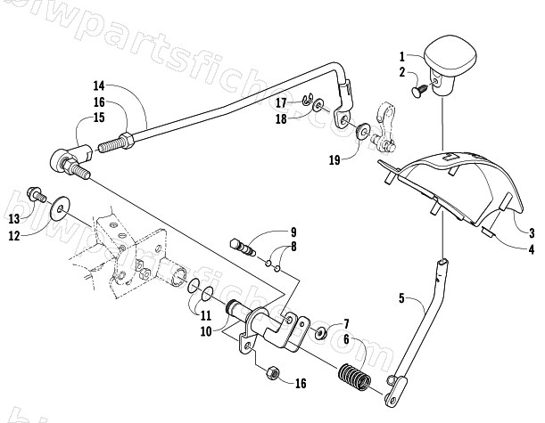 REVERSE SHIFT LEVER ASSEMBLY diagram