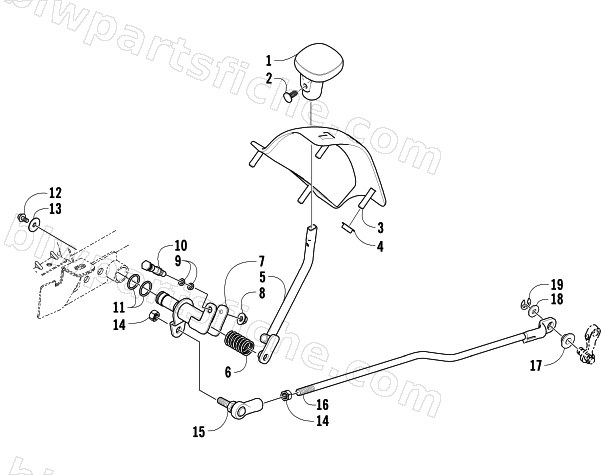 REVERSE SHIFT LEVER ASSEMBLY diagram