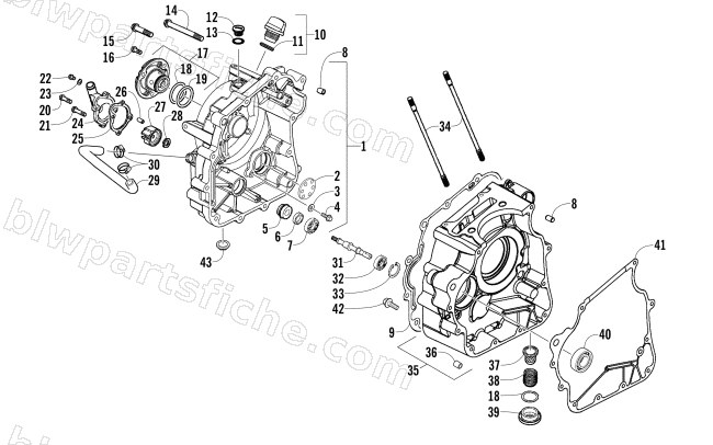 RIGHT CRANKCASE AND COVER ASSEMBLY diagram
