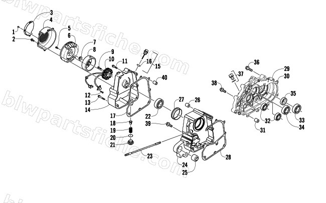 RIGHT CRANKCASE AND COVER ASSEMBLY diagram