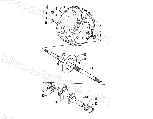 RIGHT REAR WHEEL ASSEMBLY diagram