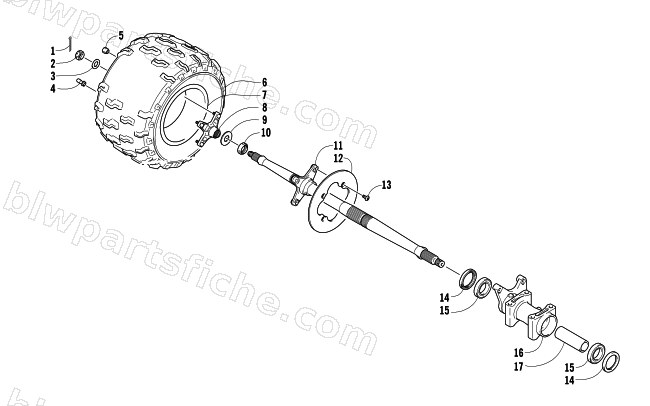 RIGHT REAR WHEEL ASSEMBLY diagram
