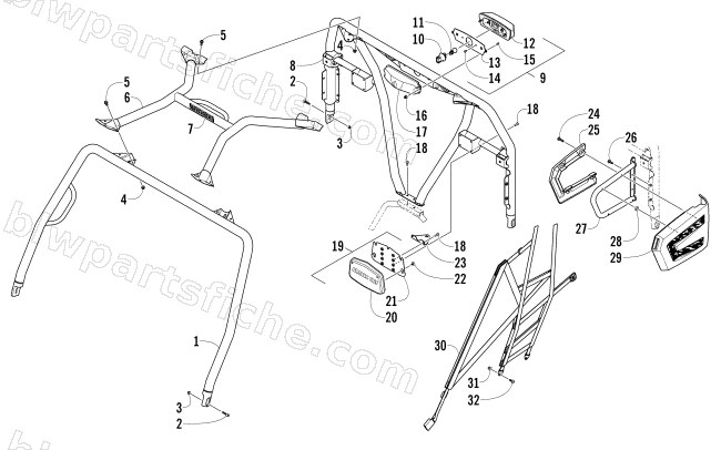 ROPS AND TAILLIGHT ASSEMBLY diagram