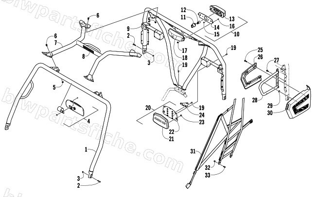ROPS AND TAILLIGHT ASSEMBLY diagram