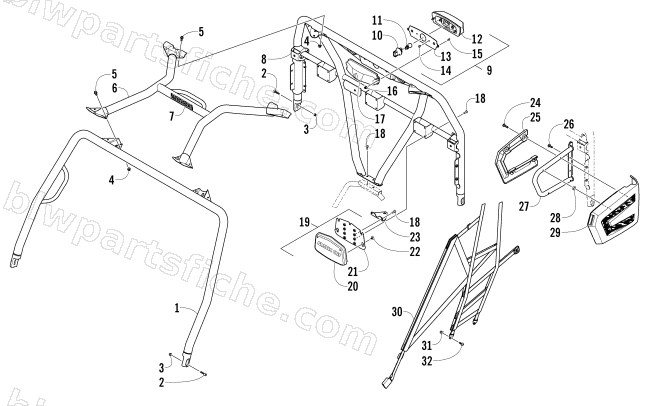 ROPS AND TAILLIGHT ASSEMBLY diagram