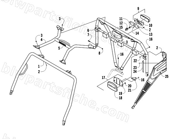 ROPS AND TAILLIGHT ASSEMBLY diagram