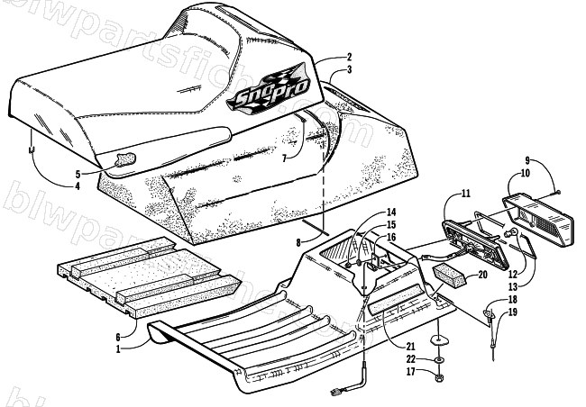 SEAT AND TAILLIGHT ASSEMBLY diagram