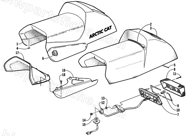 SEAT AND TAILLIGHT ASSEMBLY diagram