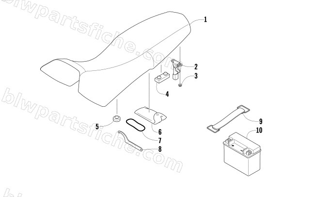 SEAT, BATTERY, AND TOOL KIT ASSEMBLIES diagram
