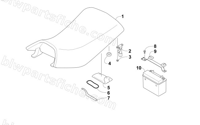 SEAT, BATTERY, AND TOOL KIT ASSEMBLIES diagram