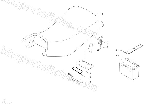 SEAT, BATTERY, AND TOOL KIT ASSEMBLIES diagram