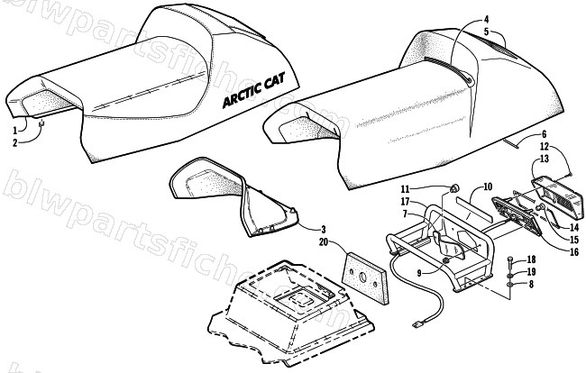 SEAT, RACK, AND TAILLIGHT ASSEMBLY diagram