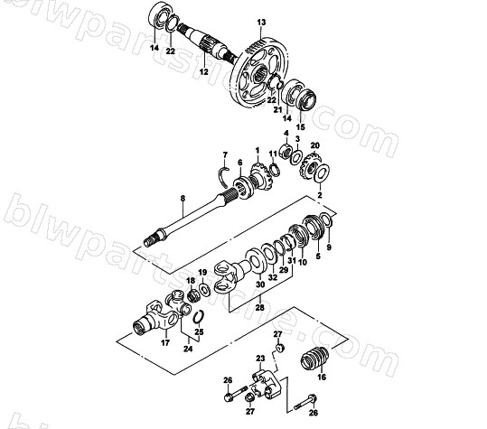 SECONDARY GEAR/OUTPUT SHAFT ASSEMBLY diagram