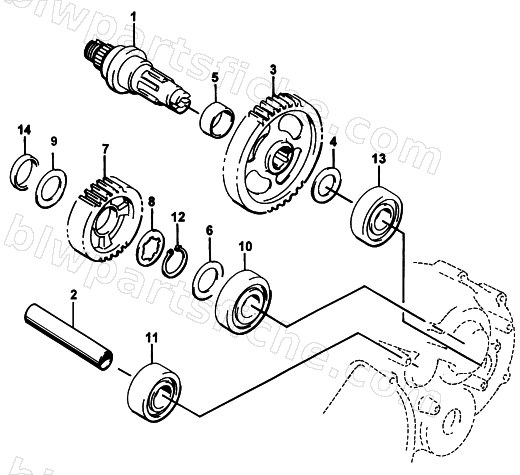 SECONDARY TRANSMISSION ASSEMBLY diagram