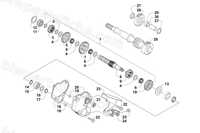 SECONDARY TRANSMISSION ASSEMBLY diagram