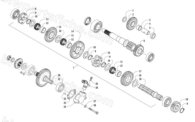 SECONDARY TRANSMISSION ASSEMBLY diagram