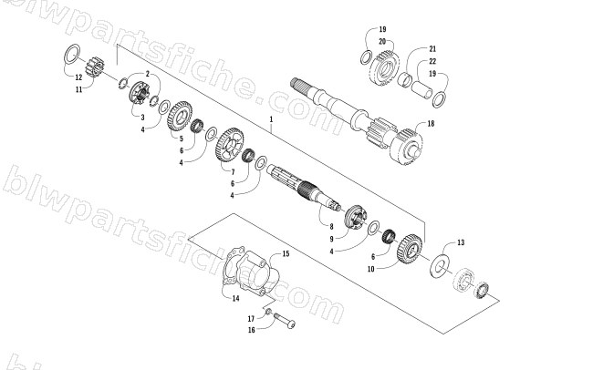 SECONDARY TRANSMISSION ASSEMBLY diagram