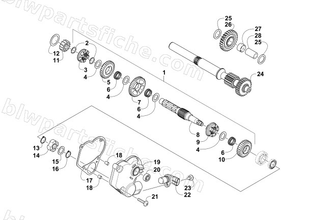 SECONDARY TRANSMISSION ASSEMBLY diagram