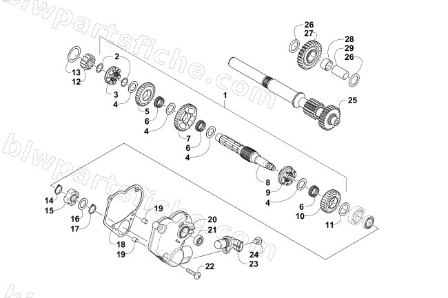 SECONDARY TRANSMISSION ASSEMBLY diagram