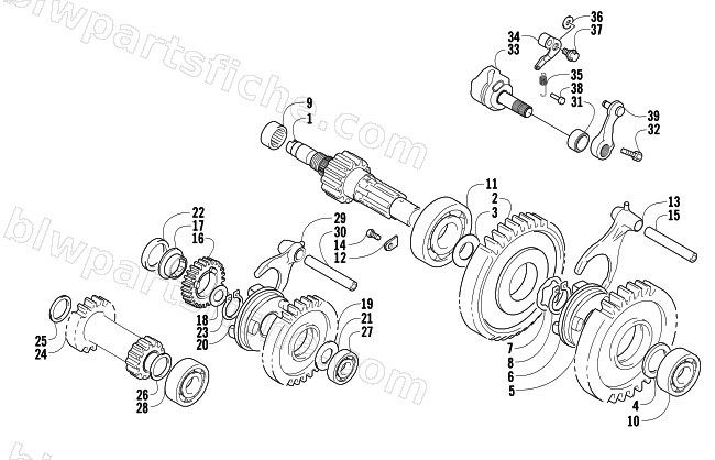 SECONDARY TRANSMISSION ASSEMBLY diagram