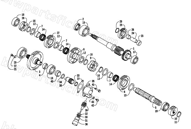 SECONDARY TRANSMISSION ASSEMBLY diagram
