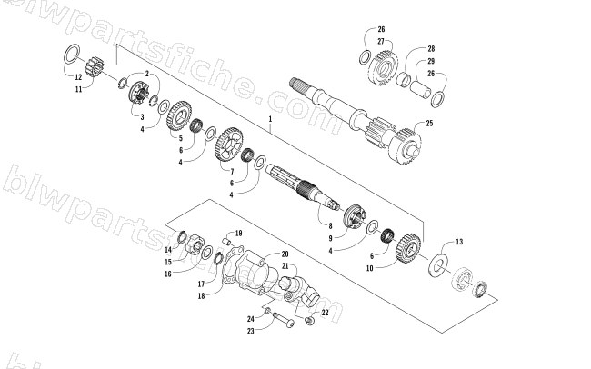SECONDARY TRANSMISSION ASSEMBLY (ENGINE SERIAL NO. 10027870 and Up) diagram