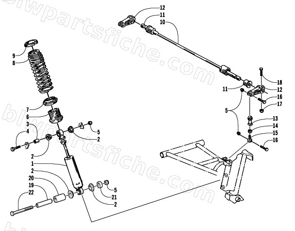 SHOCK ABSORBER AND SWAY BAR ASSEMBLY diagram