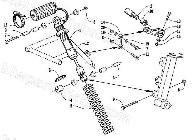 SHOCK ABSORBER AND SWAY BAR ASSEMBLY diagram