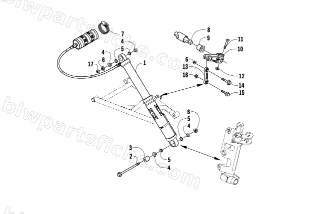 SHOCK ABSORBER AND SWAY BAR ASSEMBLY diagram