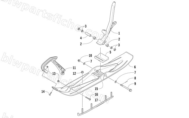 SKI AND SPINDLE ASSEMBLY diagram