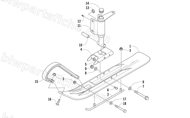 SKI AND SPINDLE ASSEMBLY diagram