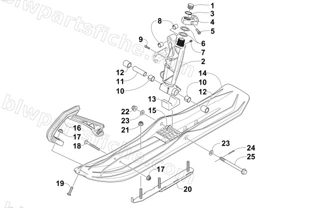 SKI AND SPINDLE ASSEMBLY diagram