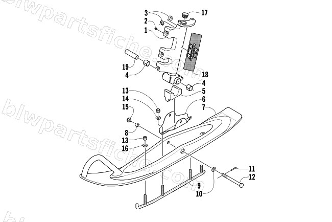 SKI AND SPINDLE ASSEMBLY diagram