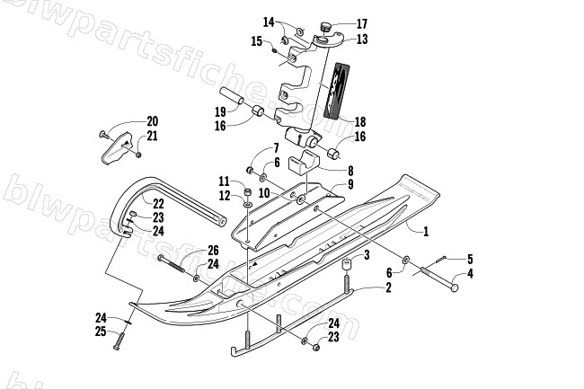 SKI AND SPINDLE ASSEMBLY diagram