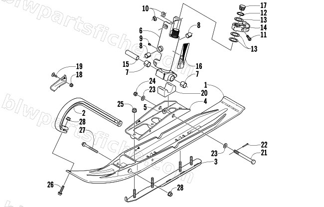 SKI AND SPINDLE ASSEMBLY diagram