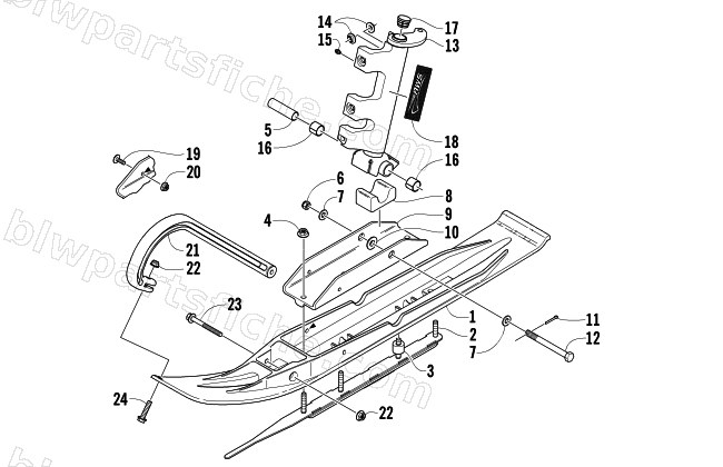 SKI AND SPINDLE ASSEMBLY diagram