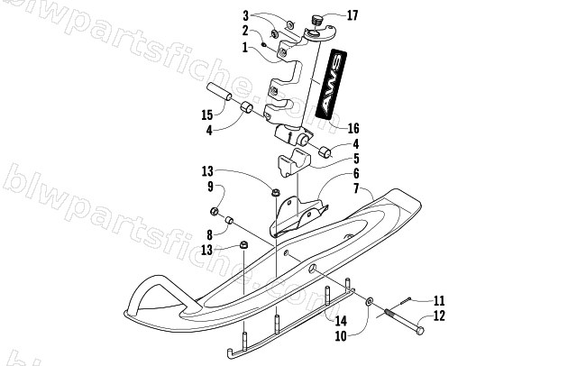 SKI AND SPINDLE ASSEMBLY diagram