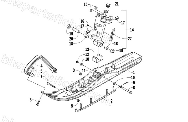 SKI AND SPINDLE ASSEMBLY diagram