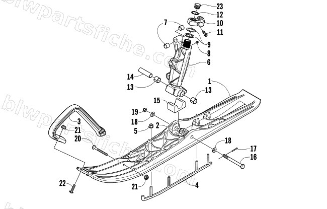 SKI AND SPINDLE ASSEMBLY diagram