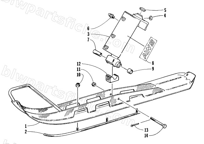 SKI AND SPINDLE ASSEMBLY diagram