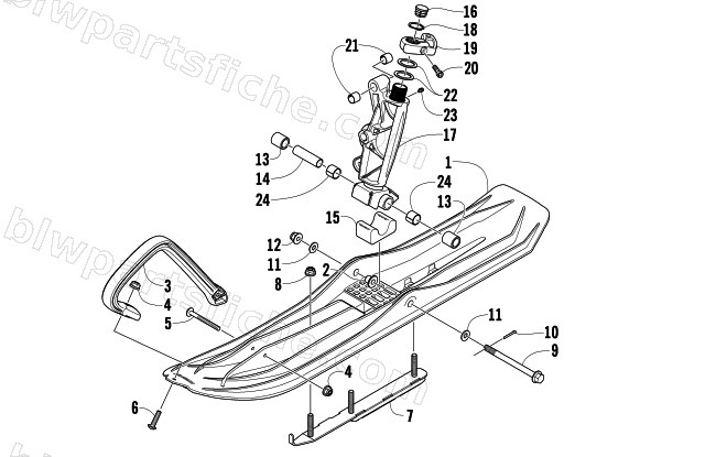 SKI AND SPINDLE ASSEMBLY diagram