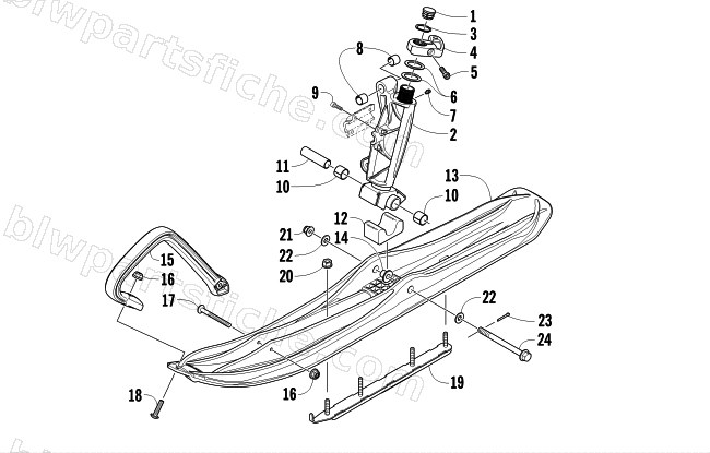 SKI AND SPINDLE ASSEMBLY diagram
