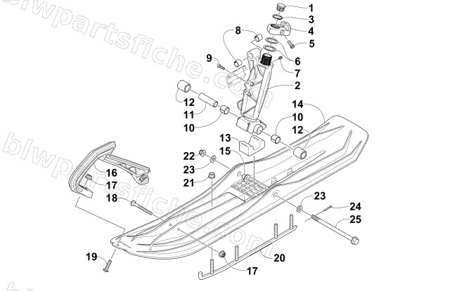 SKI AND SPINDLE ASSEMBLY diagram