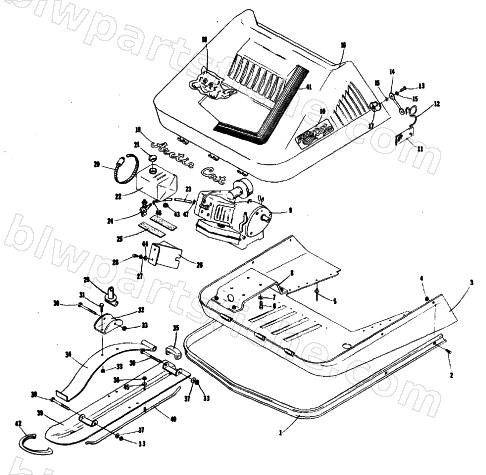 SKI, HOOD AND BELLY PAN diagram