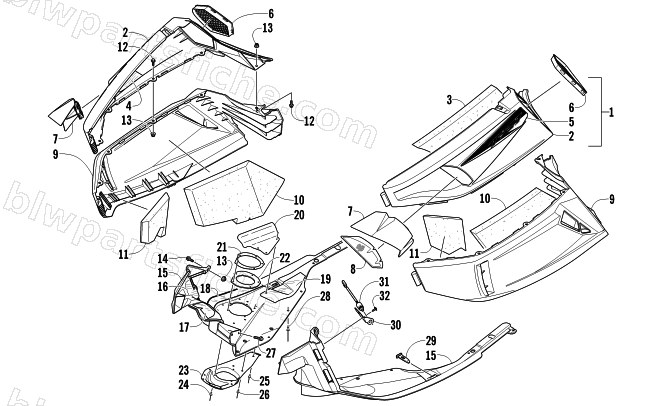 SKID PLATE AND SIDE PANEL ASSEMBLY diagram