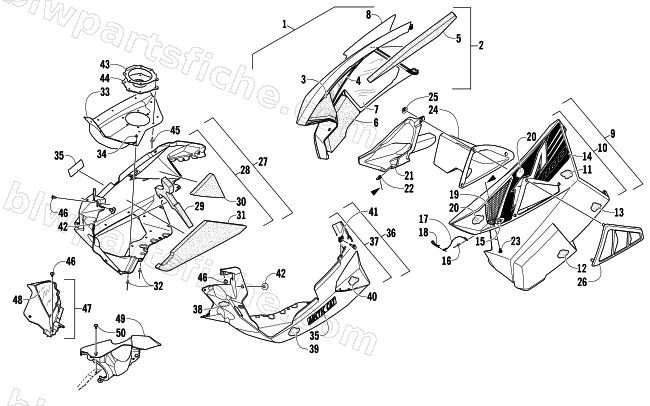 SKID PLATE AND SIDE PANEL ASSEMBLY diagram